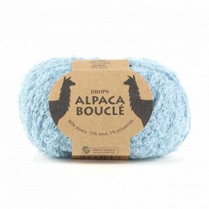 Пряжа DROPS Alpaca Boucle Цвет.7402 Light ocean green/св.зеленый