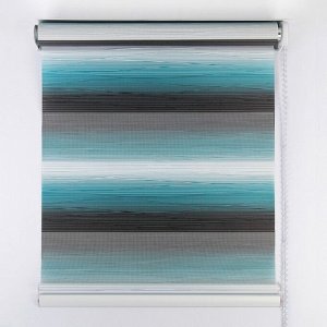 Штора рулонная «День-ночь. Волна», 60x180 см (с учётом креплений 3.5 см), бирюзовая