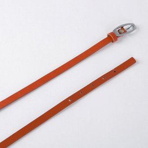 Ремень женский, ширина 1,5 см, пряжка металл, цвет оранжевый
