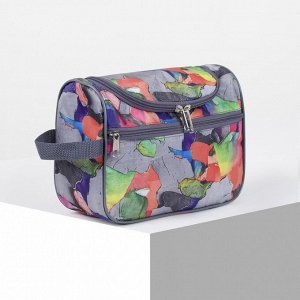 Косметичка-сумочка, отдел на молнии, наружный карман, с ручкой, цвет разноцветный