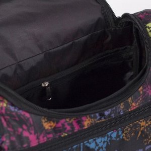 Косметичка-сумочка, отдел на молнии, наружный карман, с ручкой, цвет чёрный