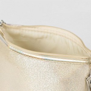 Косметичка-сумочка, отдел на молнии, с ручкой, цвет золото