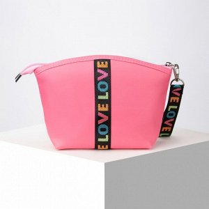 Косметичка-сумочка, отдел на молнии, с ручкой, цвет розовый