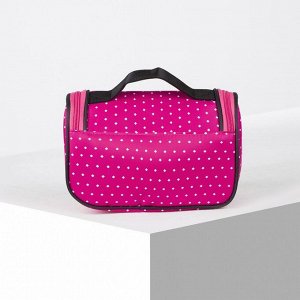 Косметичка-сумочка, отдел на молнии, цвет малиновый