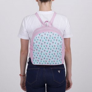 Рюкзак, отдел на молнии, цвет голубой/розовый