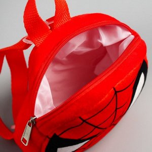 Рюкзак детский плюшевый, 18,5 см х 5 см х 18,5 см "Спайдер-мен", Человек-паук