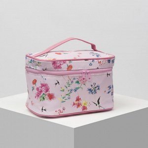 Косметичка-сумочка, отдел на молнии, с зеркалом, цвет розовый