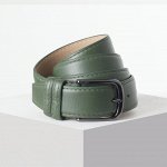 Ремень женский ширина - 3,5 см, пряжка темный металл, цвет зелёный