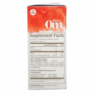 Om Mushrooms, Immune+, Immune & Digestive Health, Superberry, 10 Packets, 0.21 oz (6.1 g) Each