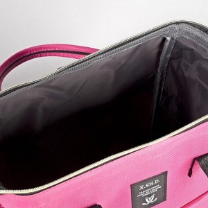 Сумка-рюкзак на колёсах, с сумкой-трансформером, отдел на молнии, наружный карман, цвет малиновый