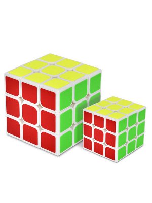 Игрушка головоломка ZOIZOI (Куб) 3*3 белый с цветн.наклейками,большой+маленький