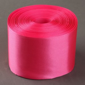 Лента атласная, 100 мм - 100 ± 5 м, цвет ярко-розовый