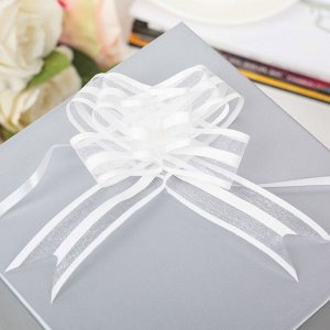 Подарочный Бант - бабочка No2.5, белый, для упаковки подарков