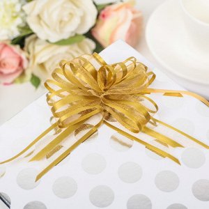 Подарочный Бант - бабочка No2.5, золотистый, для упаковки подарков