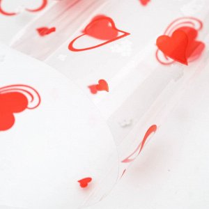Пленка цветная "Валентин" , 70 см красно-белый