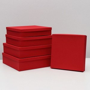 Набор коробок 5 в 1 "Красная точка", 34 х 34 х 9 - 26 х 26 х 5 см