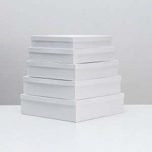 Набор коробок 5 в 1 "Белая полоска", 34 х 34 х 9 - 26 х 26 х 5 см