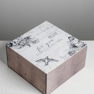 Коробка деревянная подарочная Present for you, 20 ? 20 ? 10  см