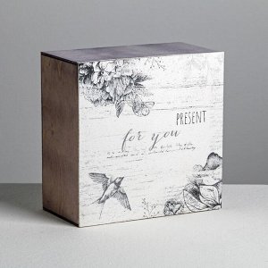 Коробка деревянная подарочная Present for you, 20 * 20 * 10  см