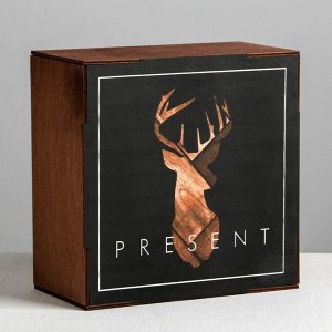 Ящик деревянный подарочный Present, 20 ? 20 ? 10  см