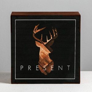 Ящик деревянный подарочный Present, 20 * 20 * 10  см