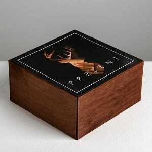 Ящик деревянный подарочный Present, 20 * 20 * 10  см