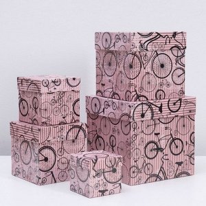 Набор коробок 5 в 1 "Моноциклы на розовом", 22,5 х 22,5 х 22,5 - 9,5 х 9,5 х 9,5 см