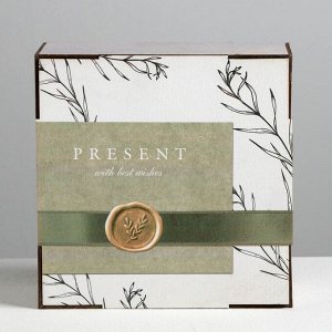 Ящик деревянный подарочный «Эко-стиль», 20 * 20 * 10  см