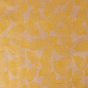 Бумага упаковочная крафт "Листья", желтый на коричневом, 0,7 х 8,5 м, 70 г/м?