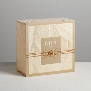 Ящик деревянный с магнитом Gift, 20 * 20 * 10 см