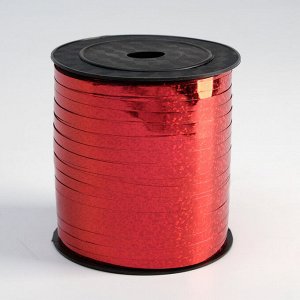 Лента упаковочная голография, красная, 5 мм х 225 м
