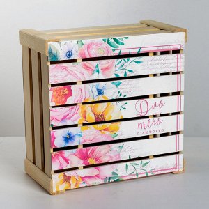 Коробка деревянная подарочная «Для тебя с любовью», 30 × 30 × 15 см