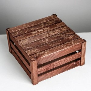 Коробка деревянная подарочная «Карта», 30 * 30 * 15  см