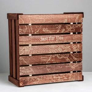 Коробка деревянная подарочная «Карта», 30 ? 30 ? 15  см