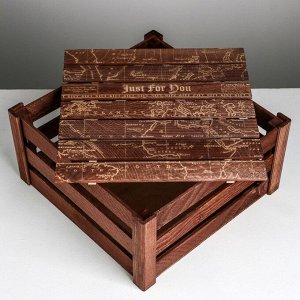 Коробка деревянная подарочная «Карта», 30 * 30 * 15  см