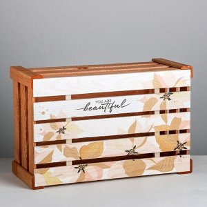 Коробка деревянная подарочная You are Beautiful, 21 * 33 * 15  см