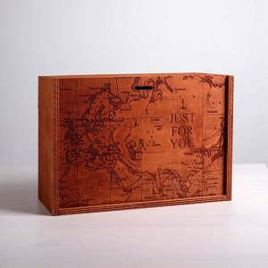 Ящик подарочный деревянный «Карта», 20 ? 30 ? 12 см