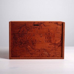 Ящик подарочный деревянный «Карта», 20 * 30 * 12 см