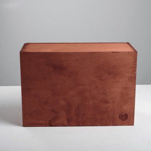 Ящик деревянный подарочный «С Уважением», 20 * 30 * 12 см