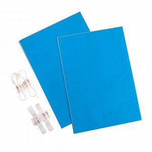 Набор для упаковки, синий, крафт 0,7 х 1 м х 2, лента 15 мм х 3 м х 4