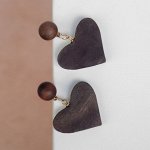 Серьги ассорти &quot;Милая&quot; сердечки, цвет коричневый в золоте