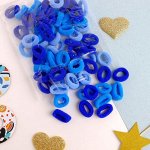 Резинка для волос &quot;Махрушка&quot; (набор 72 шт) 1,5 см, синие оттенки