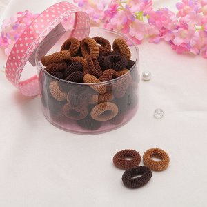 Резинки для волос "Махрушка" (набор 72 шт) шоколад