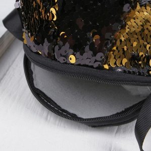 Мягкая сумочка «Зайка», пайетки, цвет чёрно-золотой