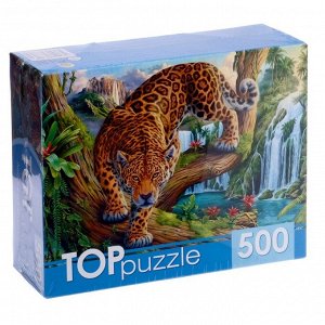 Пазл «Леопард у водопада», 500 элементов