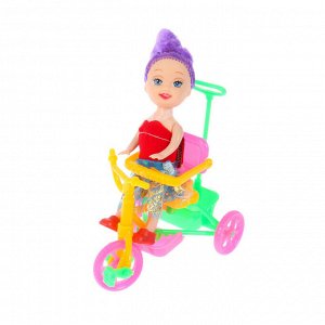 Кукла малышка «Валентина», на велосипеде, МИКС