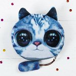 Мягкий кошелёк «Большеглазый котик», на застёжке хвостик