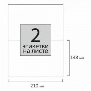 Этикетка самоклеящаяся 210х148 мм, 2 этикетки, 65 г/м2, 100 л., STAFF "EVERYDAY" (сырье Финляндия), 111833