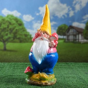 Садовая фигура "Гном с грибом" 44х16х16см в ассортименте