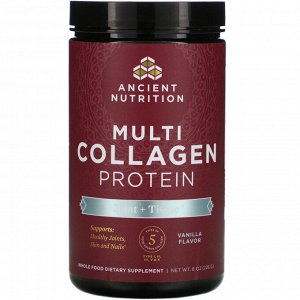 Dr. Axe / Ancient Nutrition, Multi Collagen Protein, Joint + Tissue, Vanilla, 8 oz (226 g)